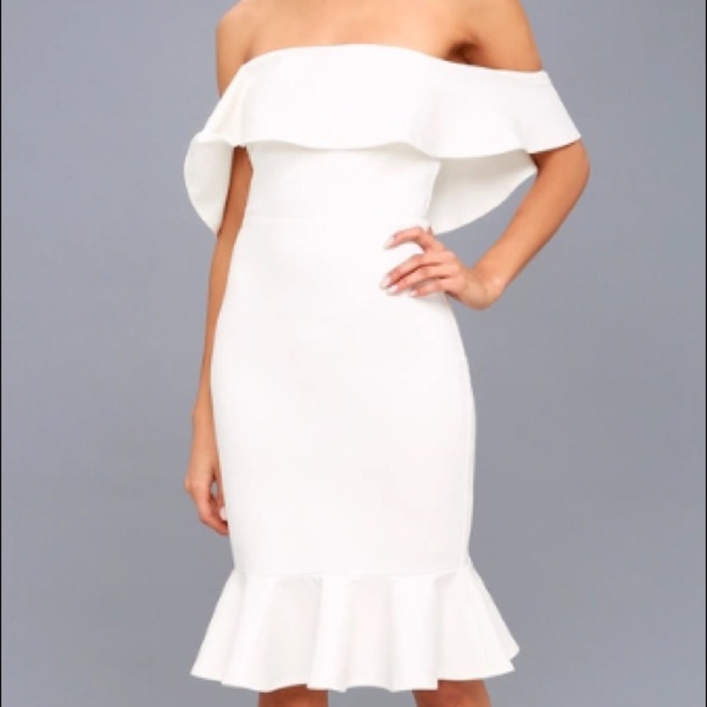 White Off the Shoulder Bodycon Dress